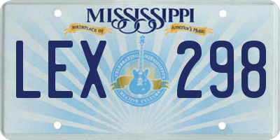 MS license plate LEX298