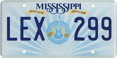 MS license plate LEX299
