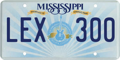 MS license plate LEX300