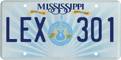MS license plate LEX301