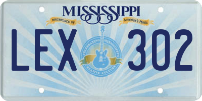 MS license plate LEX302