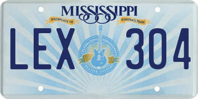 MS license plate LEX304