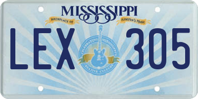 MS license plate LEX305