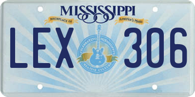MS license plate LEX306