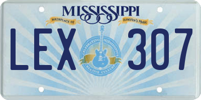 MS license plate LEX307