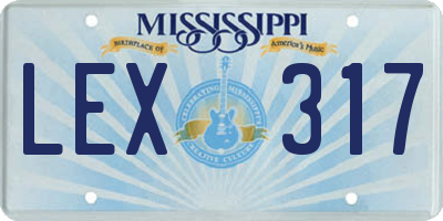 MS license plate LEX317