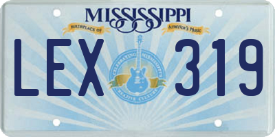 MS license plate LEX319