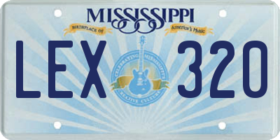 MS license plate LEX320