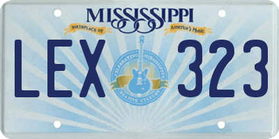 MS license plate LEX323