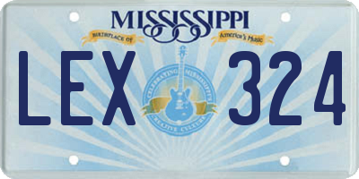 MS license plate LEX324