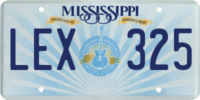 MS license plate LEX325