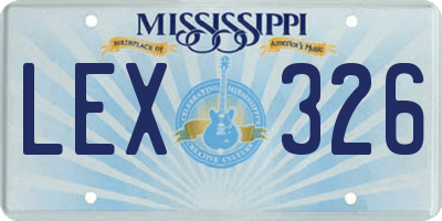 MS license plate LEX326