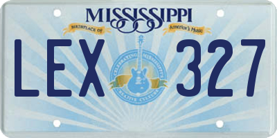 MS license plate LEX327