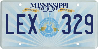 MS license plate LEX329