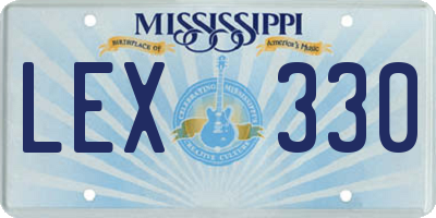 MS license plate LEX330