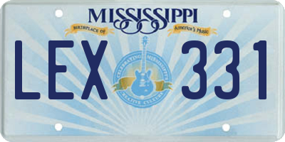 MS license plate LEX331