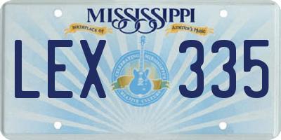 MS license plate LEX335