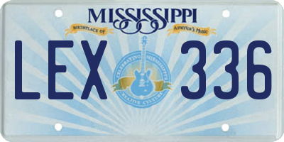 MS license plate LEX336