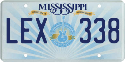 MS license plate LEX338