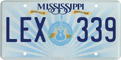 MS license plate LEX339
