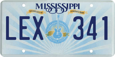 MS license plate LEX341