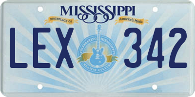 MS license plate LEX342