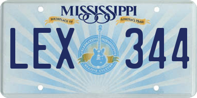 MS license plate LEX344