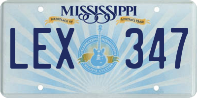 MS license plate LEX347