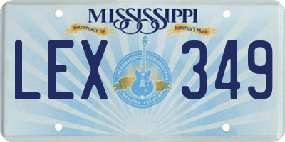 MS license plate LEX349