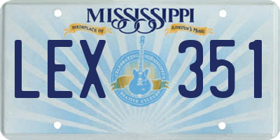 MS license plate LEX351