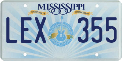 MS license plate LEX355