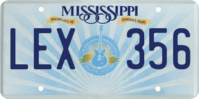 MS license plate LEX356