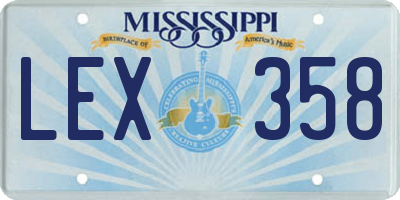 MS license plate LEX358