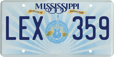 MS license plate LEX359