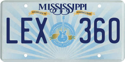 MS license plate LEX360