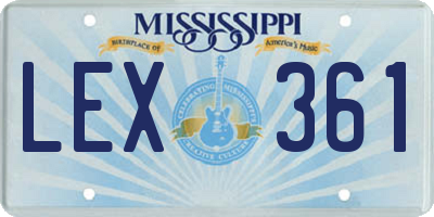 MS license plate LEX361