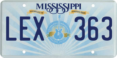 MS license plate LEX363