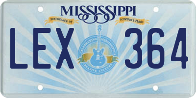MS license plate LEX364