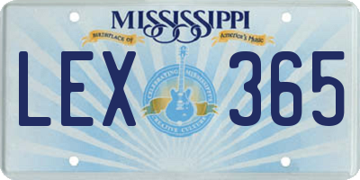MS license plate LEX365