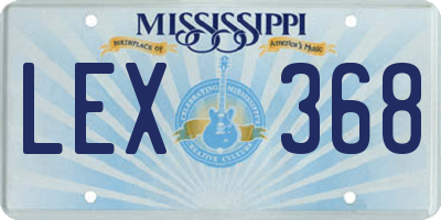 MS license plate LEX368