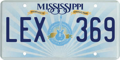 MS license plate LEX369
