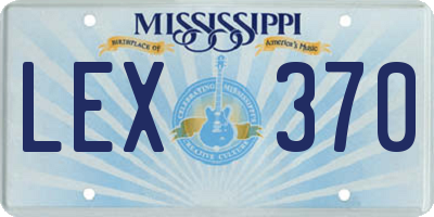 MS license plate LEX370
