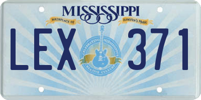 MS license plate LEX371