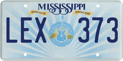 MS license plate LEX373