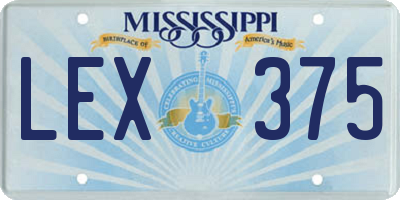 MS license plate LEX375