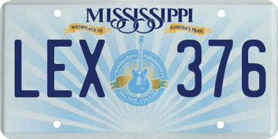 MS license plate LEX376