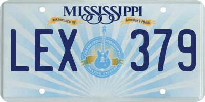 MS license plate LEX379