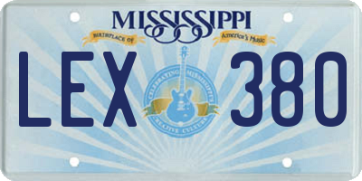 MS license plate LEX380