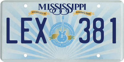 MS license plate LEX381