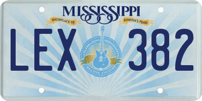 MS license plate LEX382